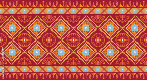 Designs for carpets, wallpaper, clothes, wraps, batik, cloth, traditional background embroidery style vector illustration. embroidered good like handmade cross-stitch ethnic pattern