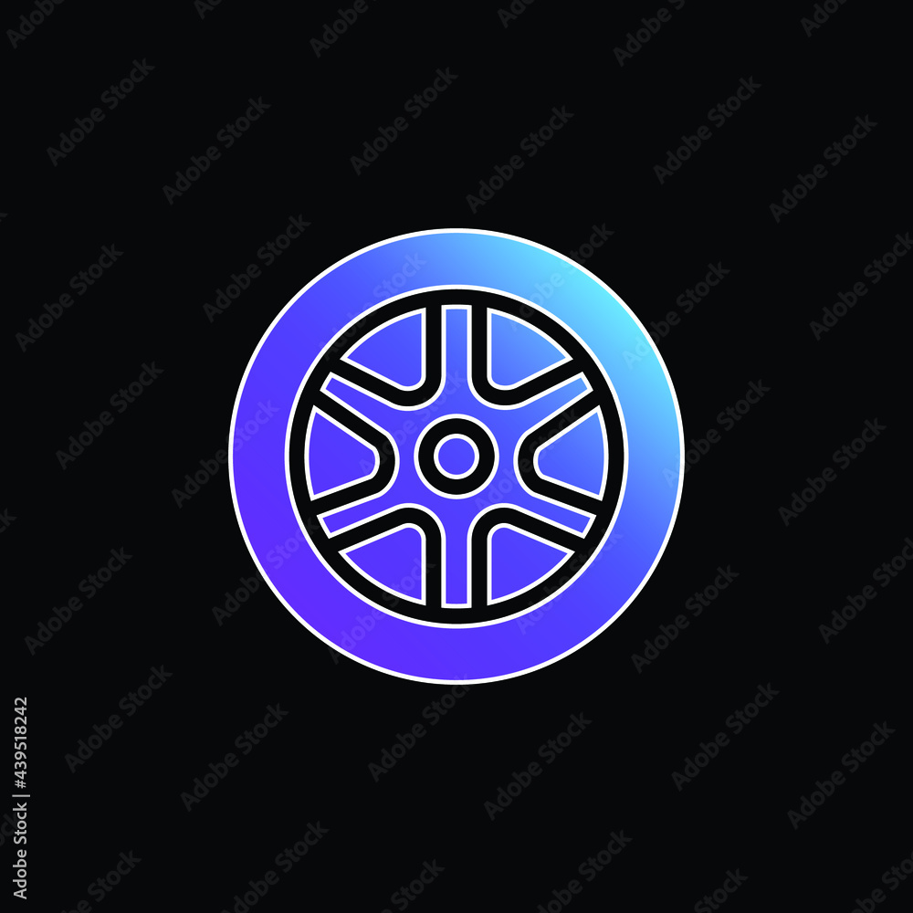 Alloy Wheel blue gradient vector icon