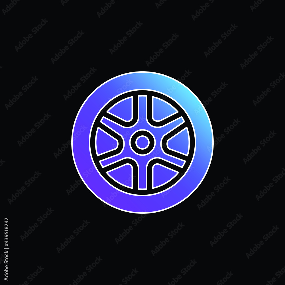 Alloy Wheel blue gradient vector icon Alloy Wheel blue gradient vector icon