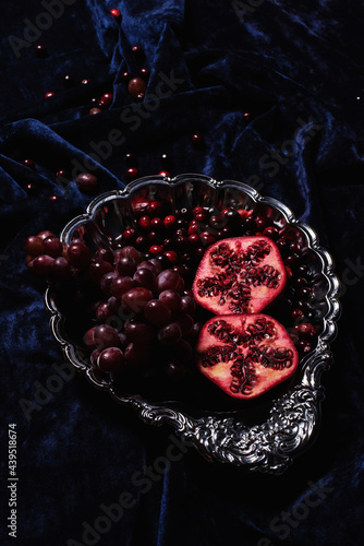 Silver Bowl with Fruit photo