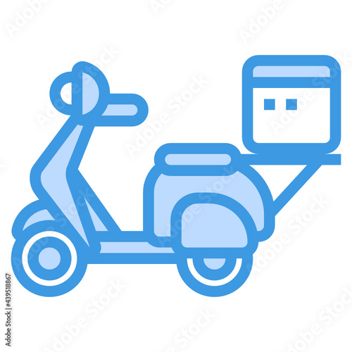 Scooter blue line icon