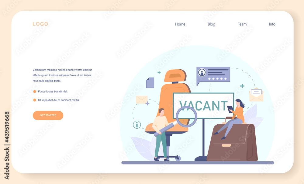 Human resources specialist web banner or landing page. Idea of recruitment