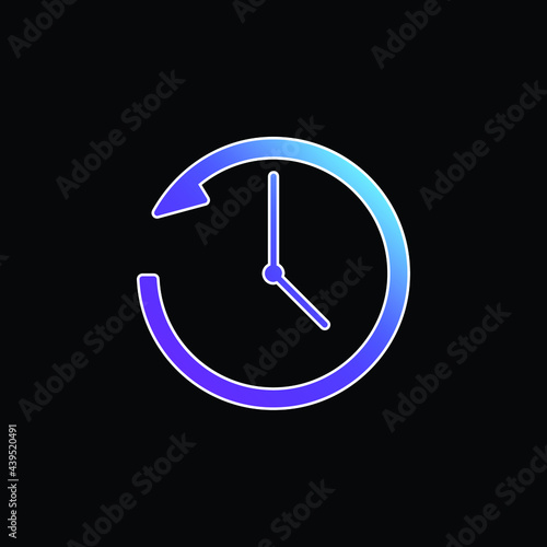 Anti Clockwise blue gradient vector icon