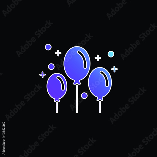 Balloons blue gradient vector icon