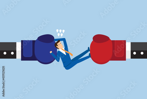 Businessman stop arguments and quarrels