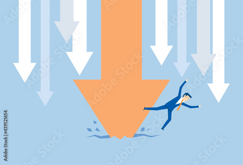Stock market was hit by a heavy price slash and businessman