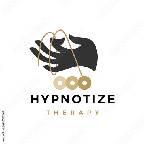 hypno hypnotize therapy course magic logo vector icon illustration
