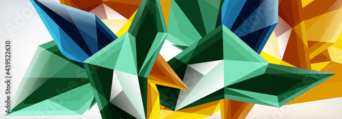 Vector 3d triangles and pyramids abstract background for business or technology presentations, internet posters or web brochure covers