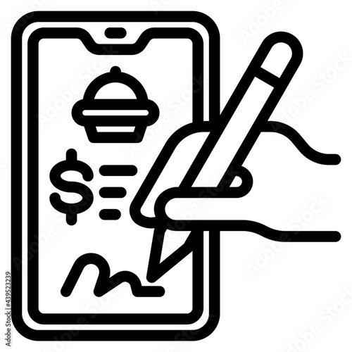 pay outline style icon