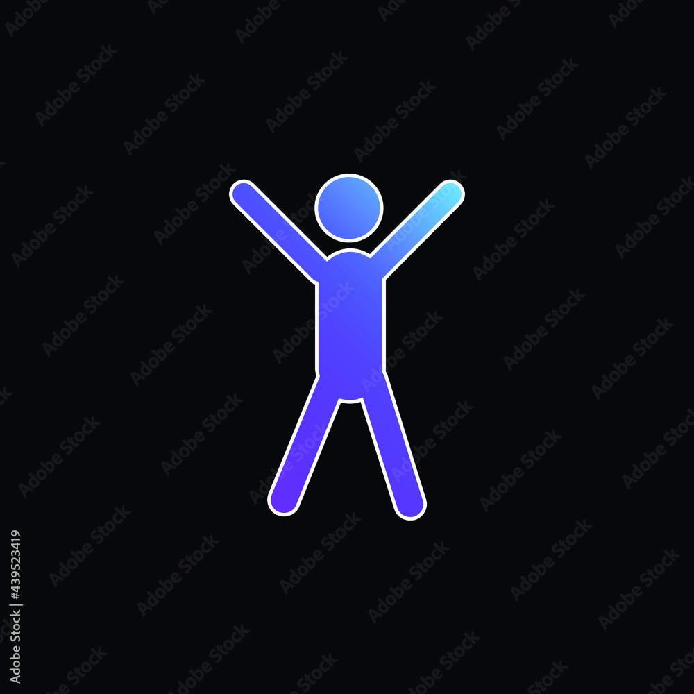 Arms Up blue gradient vector icon Arms Up blue gradient vector icon
