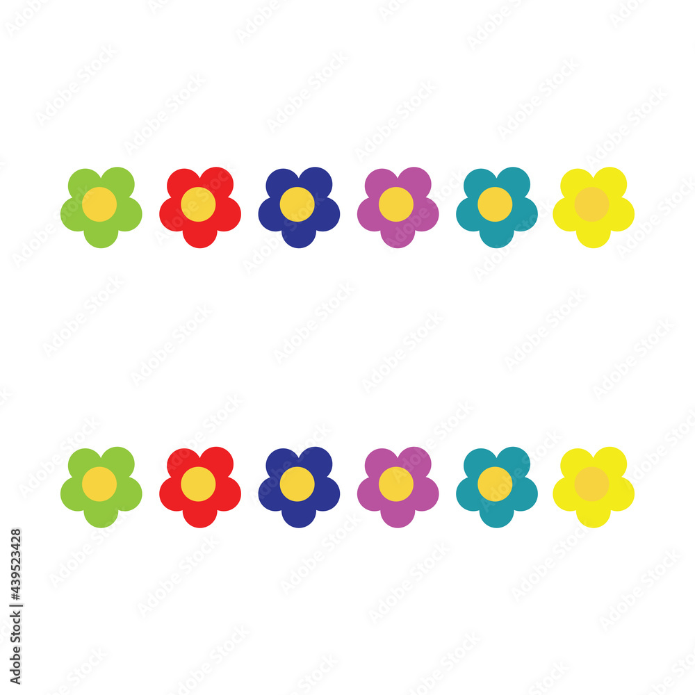 colored flower icon. sign design flat style on white background and place for your text Vector illustration colored flower icon. sign design flat style on white background and place for your text Vector illustration