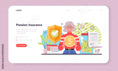 Employee benefits package web banner or landing page. Compensation supplementing