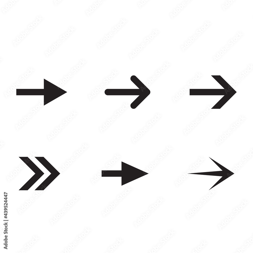 Set of new style black vector arrows Set of new style black vector arrows