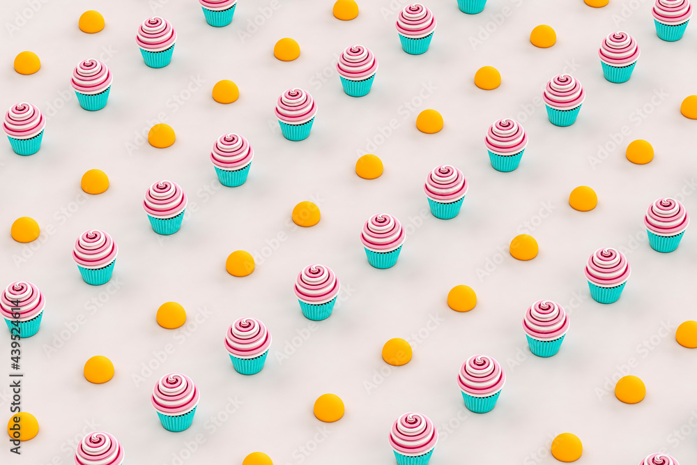 a pattern of pink and white Cupcakes a pattern of pink and white Cupcakes