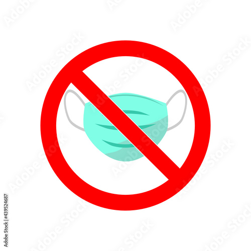 no face mask sign, symbol, icon. isolated in white background.