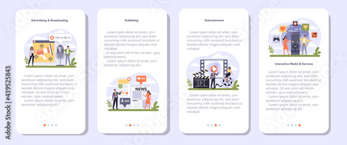 Media and entertainment industry mobile application banner set