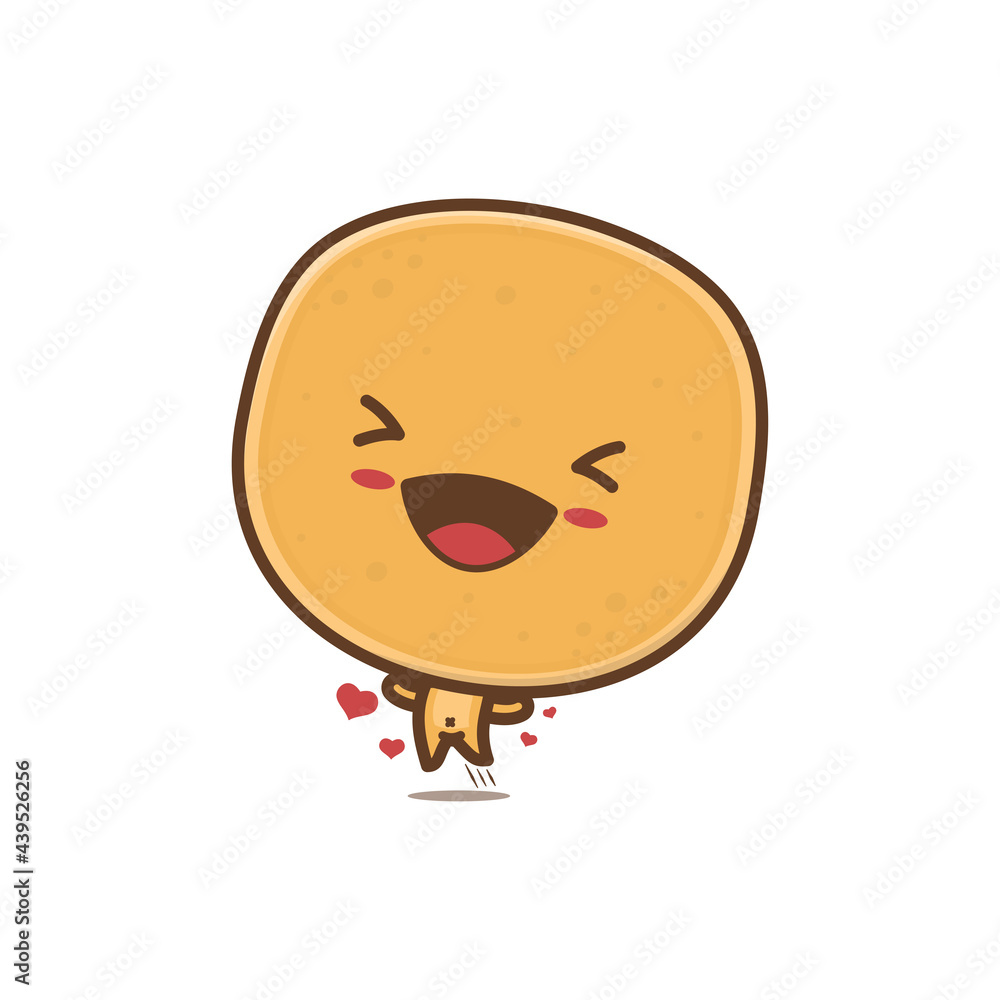 cute pancake mascot character