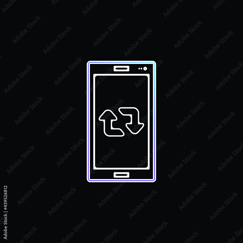 Arrows Couple On Cellphone Screen blue gradient vector icon Arrows Couple On Cellphone Screen blue gradient vector icon