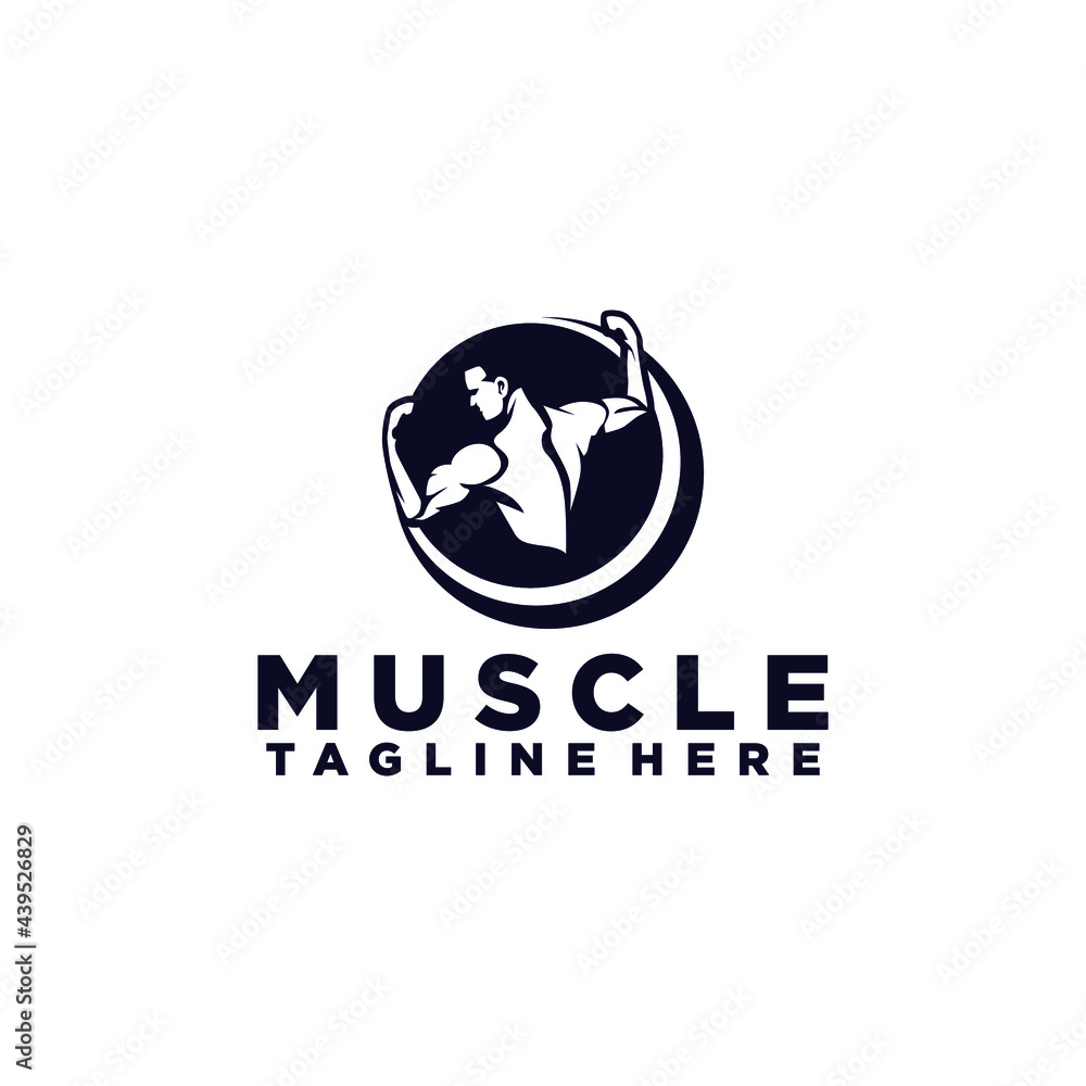 Sport muscle logo vector concept Sport muscle logo vector concept