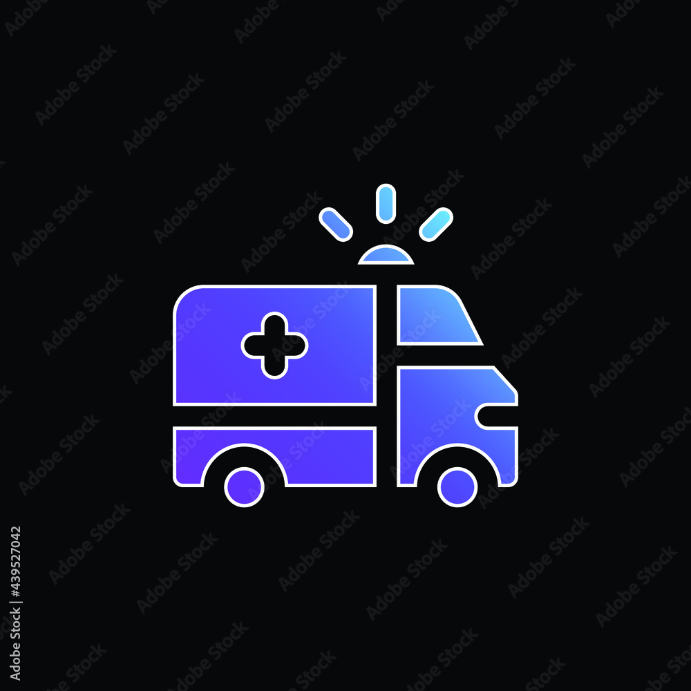 Fototapeta premium Ambulance blue gradient vector icon
