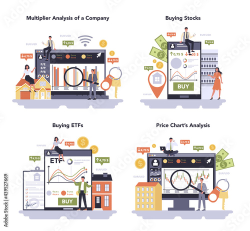 Real estate sector of the economy online service or platform set