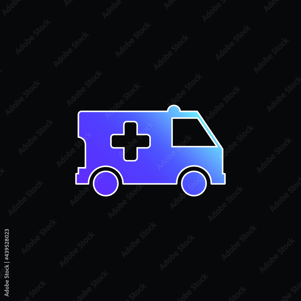 Ambulance blue gradient vector icon Ambulance blue gradient vector icon