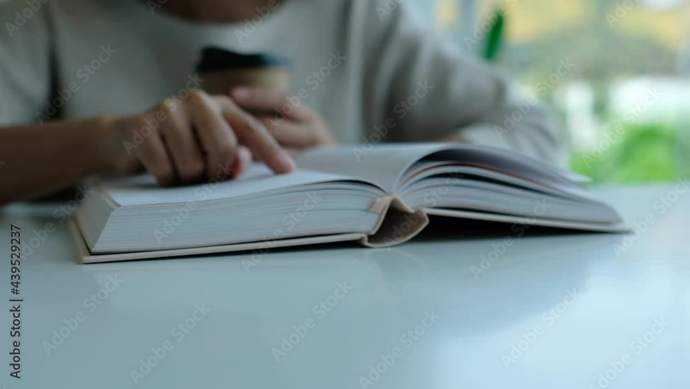 Closeup of a woman reading book Closeup of a woman reading book