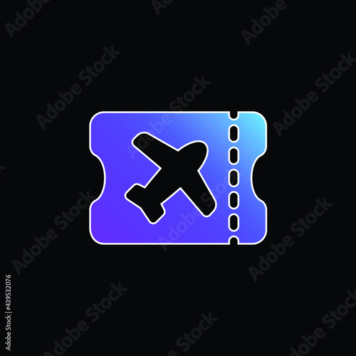 Boarding Pass blue gradient vector icon