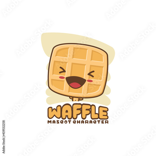 cute waffle cartoon mascot