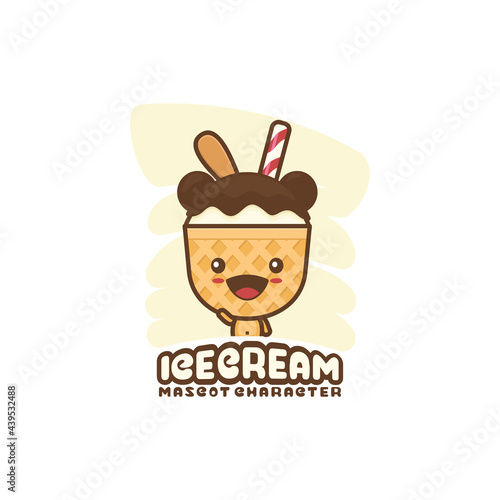 cute ice cream mascot