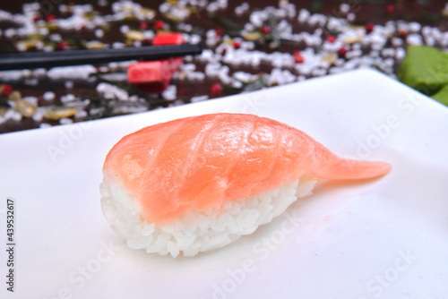 Nigiri Sushi on a white plate