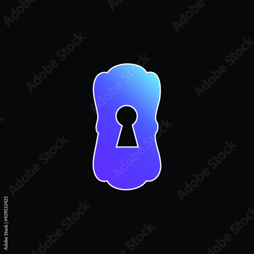 Big Keyhole Black Shape blue gradient vector icon