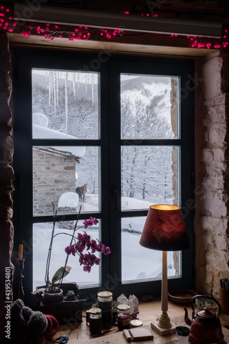 cosy inside in winter weather, hygge.