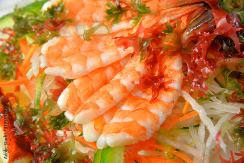 Japanese food sashimi macro closeup view
