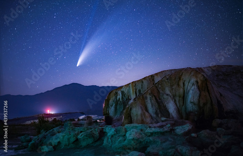 Comet NEOWISE over Travertine Hot Springs photo