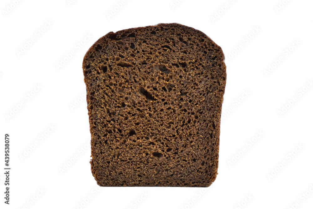 Slice of rye bread isolated on white background Slice of rye bread isolated on white background