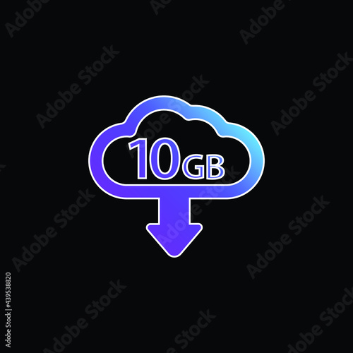 10 Gb Download blue gradient vector icon