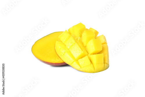 Ripe mango fruit isolated on white background