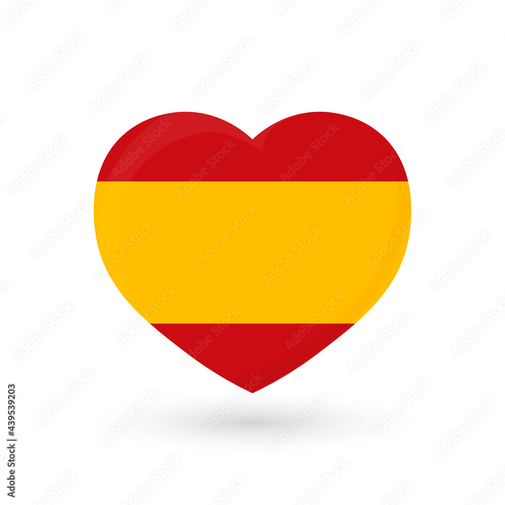Heart symbol, flag of Spain, vector illustration Heart symbol, flag of Spain, vector illustration
