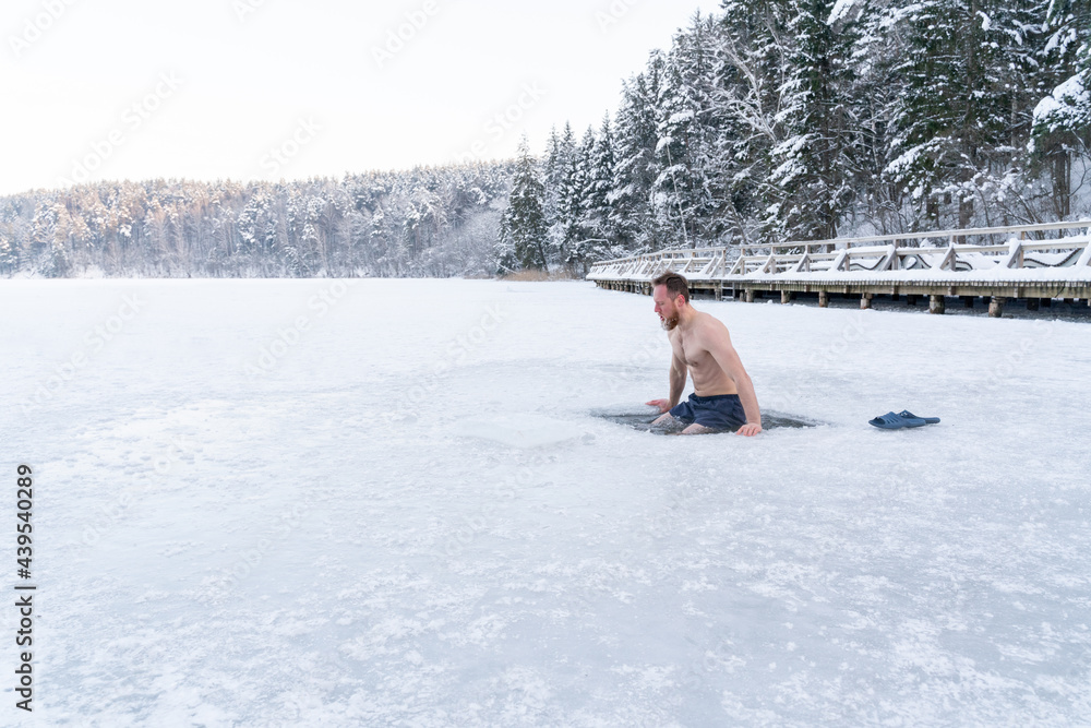 Swimming In Ice-Hole Swimming In Ice-Hole