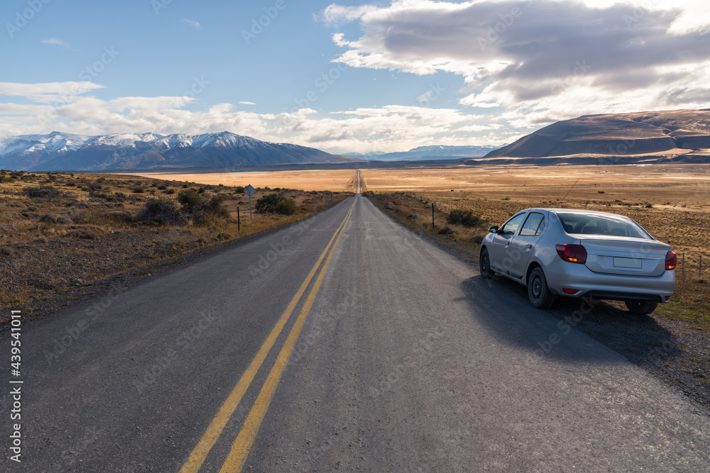 Beautiful and clean highway. The stunning autumn natural scenery of South America. Beautiful and clean highway. The stunning autumn natural scenery of South America.