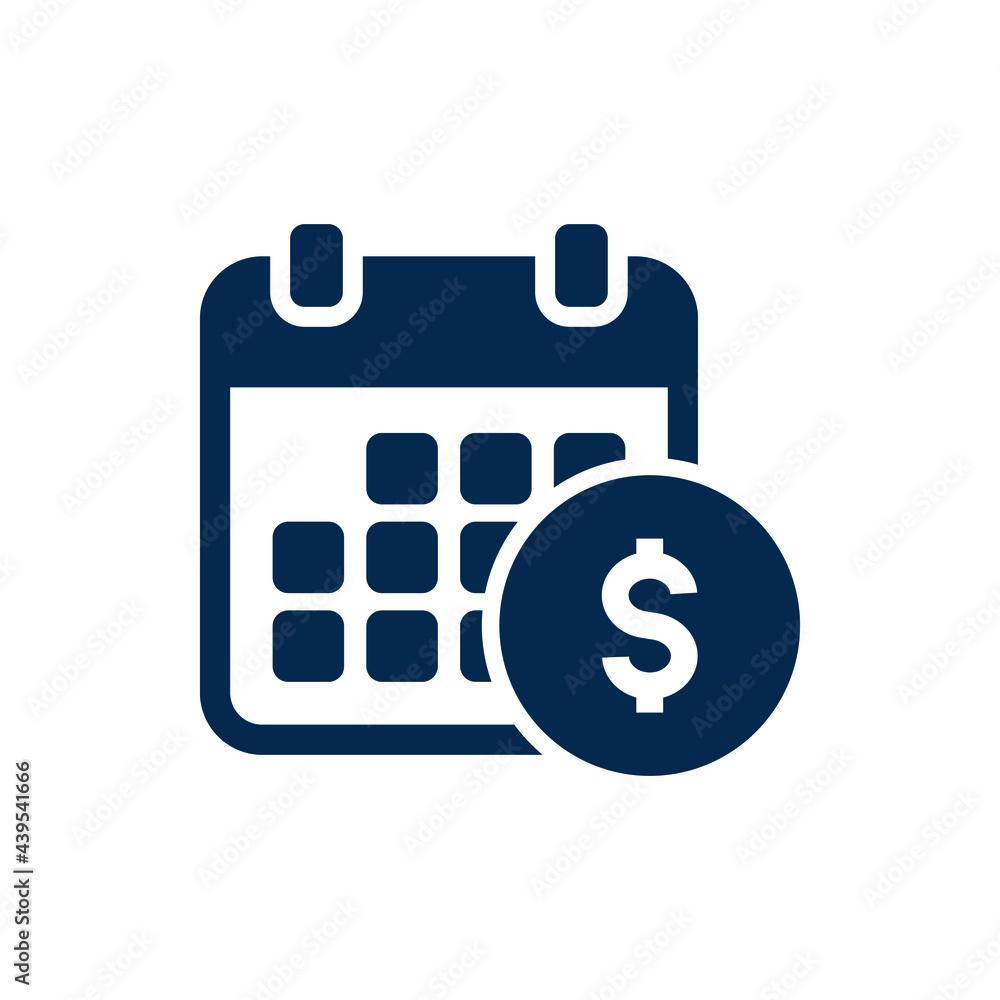 Payment Schedule Icon Flat Style Dollar Sign With Calendar Isolated On payment-schedule-icon-flat-style-dollar-sign-with-calendar-isolated-on