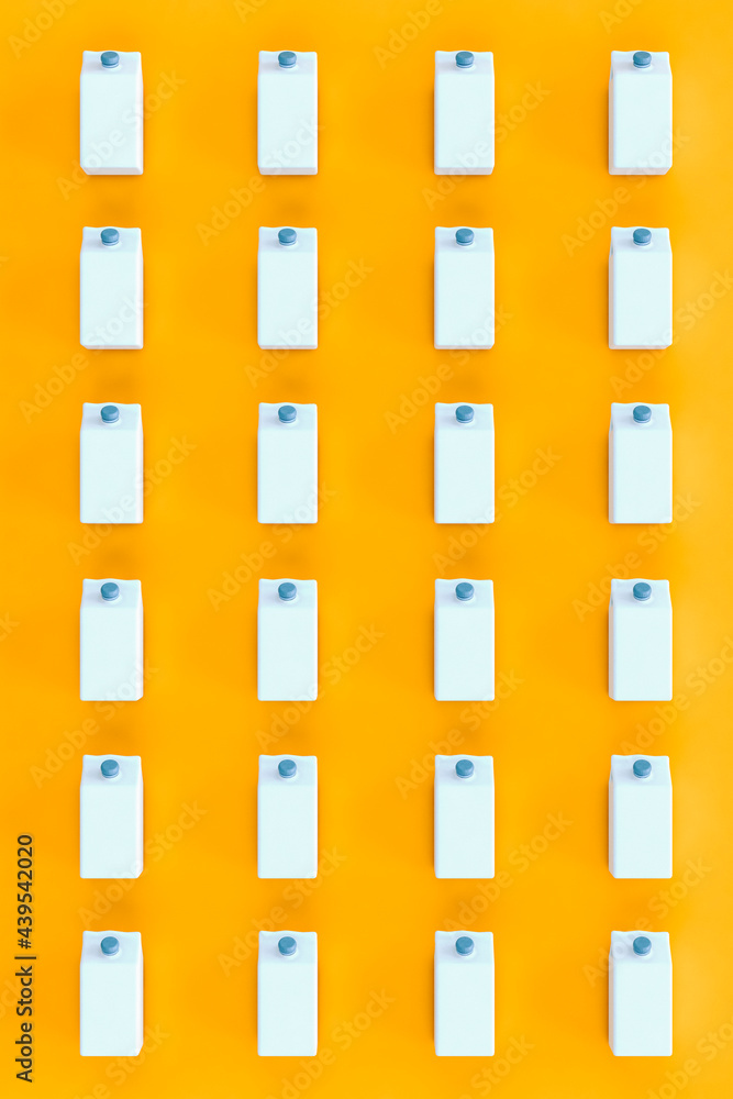blue containers on orange background - bird eye view blue containers on orange background - bird eye view