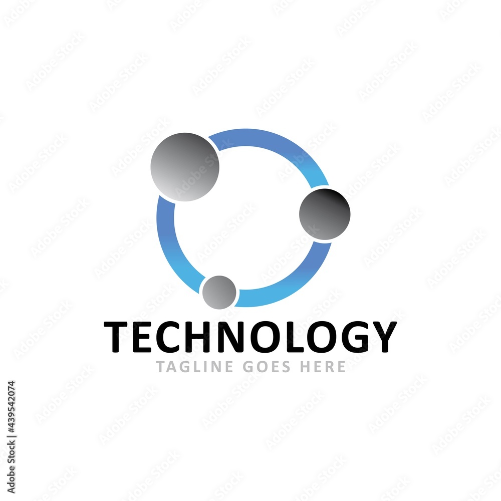 Set of abstract digital technology logo.