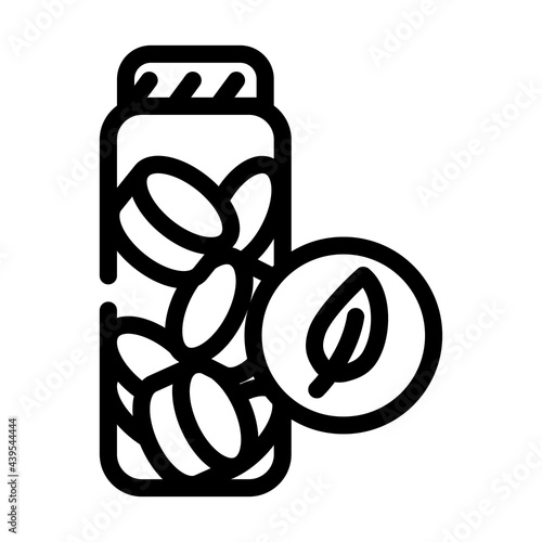 charcoal toothpaste tablets zero waste line icon vector. charcoal toothpaste tablets zero waste sign. isolated contour symbol black illustration