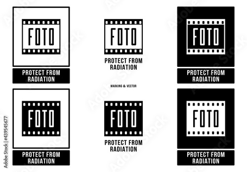 A set of manipulation symbols for packaging cargo products and goods. Marking - Protect from radiation! Vector elements.