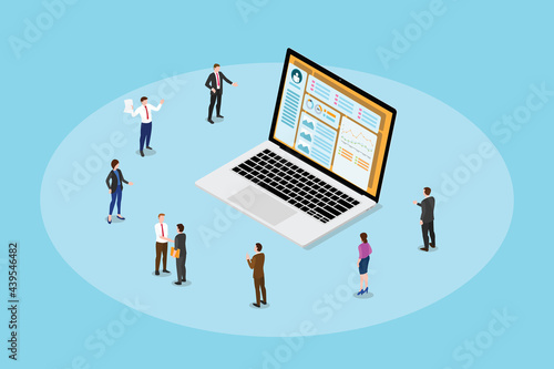 business people concept with modern flat isometric style