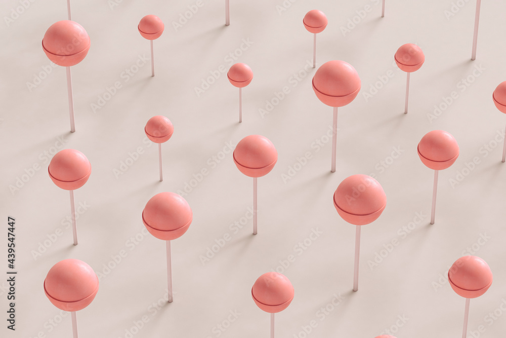 Pink lollipop in different sizes Pink lollipop in different sizes