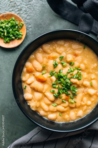 Wallpaper Mural White beans soup topped with chives Torontodigital.ca