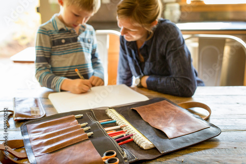 Mother and son with artist porfolio photo